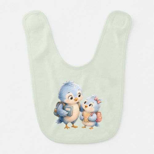Cute Bird Brother Baby Feeding Bib