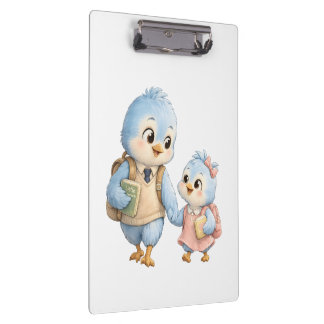 Cute Bird Brother Sister Clipboard