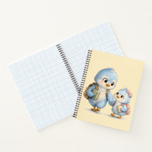 Cute Bird Brother Sister Writing Notebook