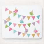 Cute Bird Bunting Mouse Pad