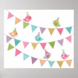Cute Bird Bunting Poster