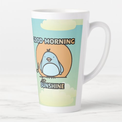 Cute bird cartoon good morning latte mug