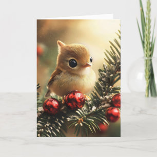 Cute Bird Christmas Tree Holiday Card