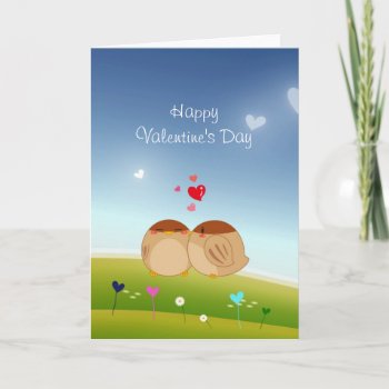 Cute Bird Couple Full Of Love Heart Holiday Card by UrHomeNeeds at Zazzle