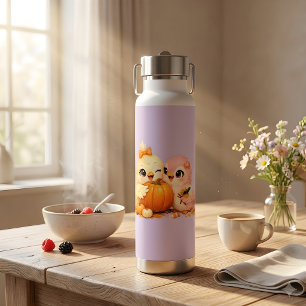 Cute Bird Couple Halloween Adventure Water Bottle