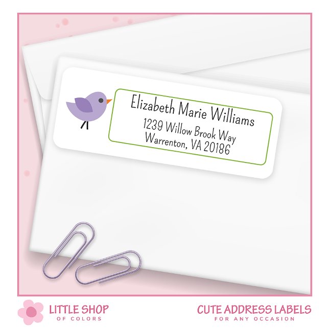 Cute Bird Customizable Return Address Label (Creator Uploaded)