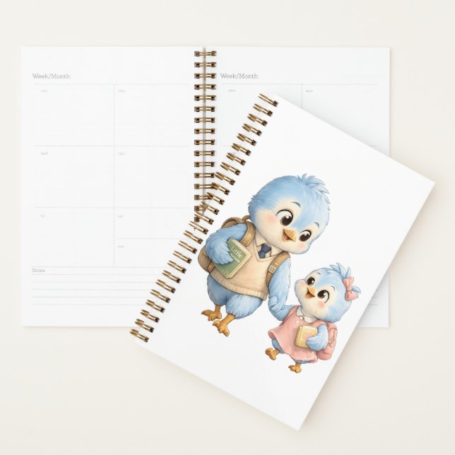 Cute Bird Daily Planner Notebook (Display)