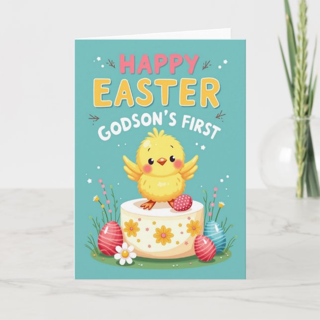 Cute Bird Easter First Holiday Card (Front)