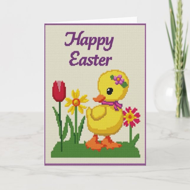 Cute Bird Easter Greetings Card (Front)