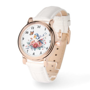 Cute bird flowers butterfly watch