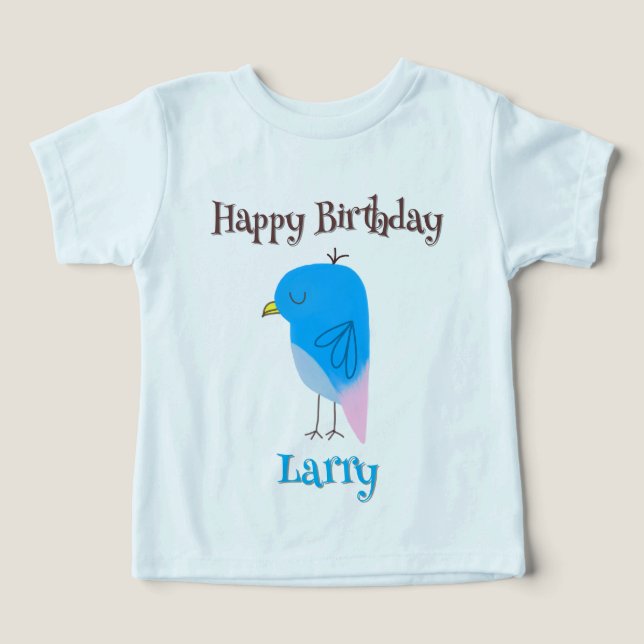 Cute Bird Happy Birthday Gift-Boy  Toddler T-shirt (Design Front)