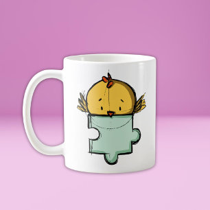 Cute Bird Jigsaw Puzzle Piece Coffee Mug