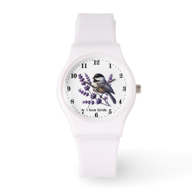 Cute  bird lovers customizable watch (Front)