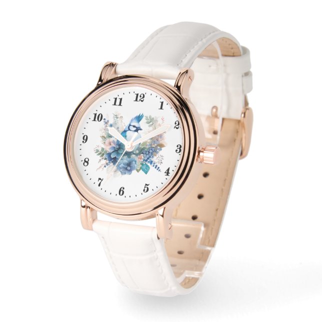 Cute Bird lovers flowers Watch (Angle)