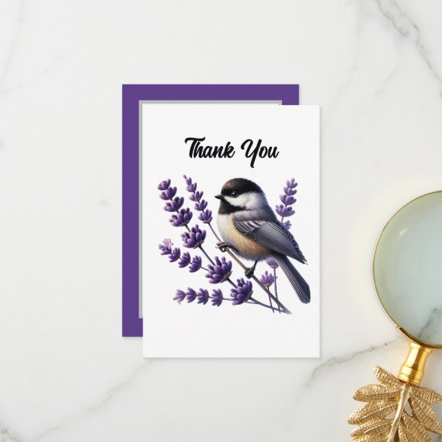 Cute bird lovers thank you  card (Front/Back In Situ)
