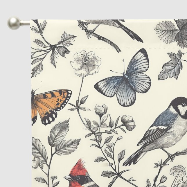 Cute bird lovers tiled pattern blackout curtains (Pocket)