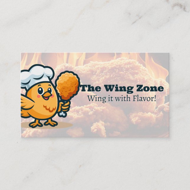 Cute Bird Mascot | Fried Chicken Restaurant  Business Card (Front)