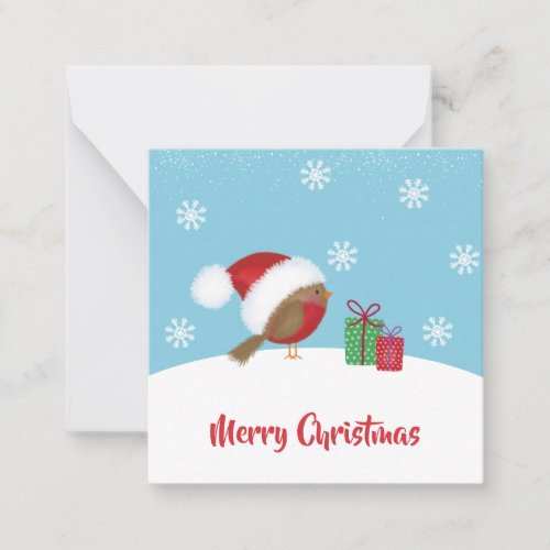 Cute Bird Merry Christmas Note Card