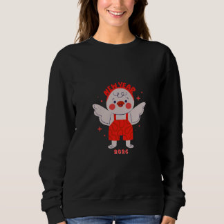 Cute Bird New Year Illustration Sweatshirt