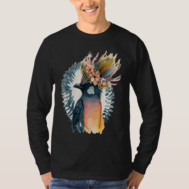 Cute Bird Of Paradise Bird Flower Crown Pet Birds  T-Shirt (Front)
