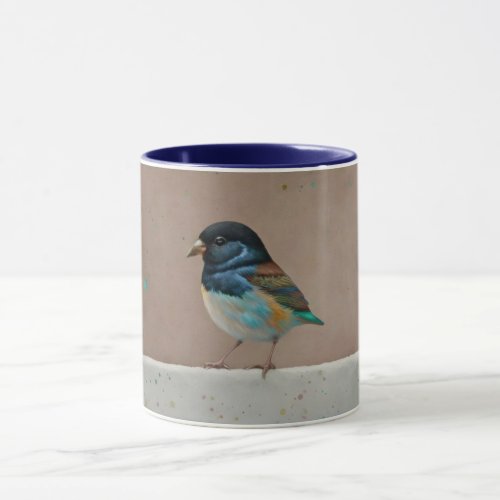 Cute Bird on a Fence Art Mug Cup