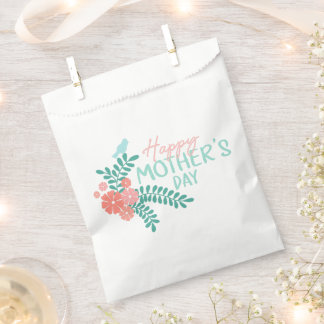 Cute bird on flower mother's day design favor bag