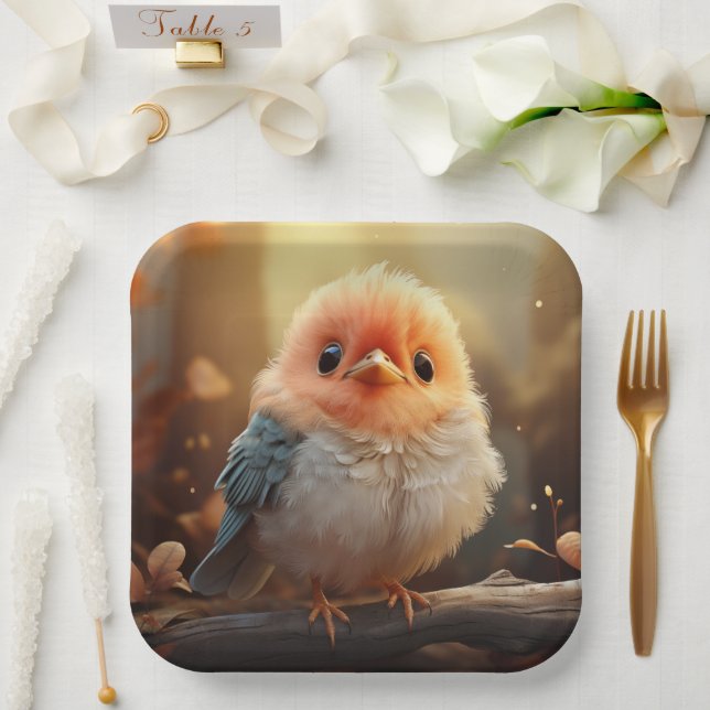 Cute bird paper plate (Wedding)
