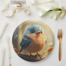 Cute bird paper plate