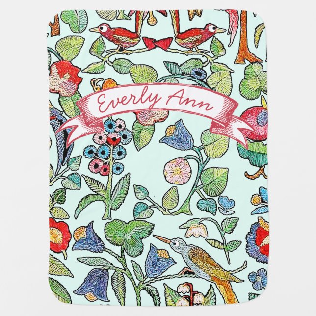 Cute Bird Pattern Baby Blanket (Front)