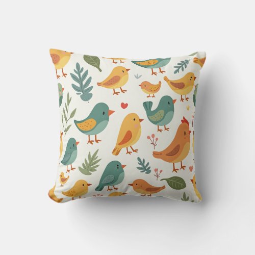 cute bird pattern cushion pillow