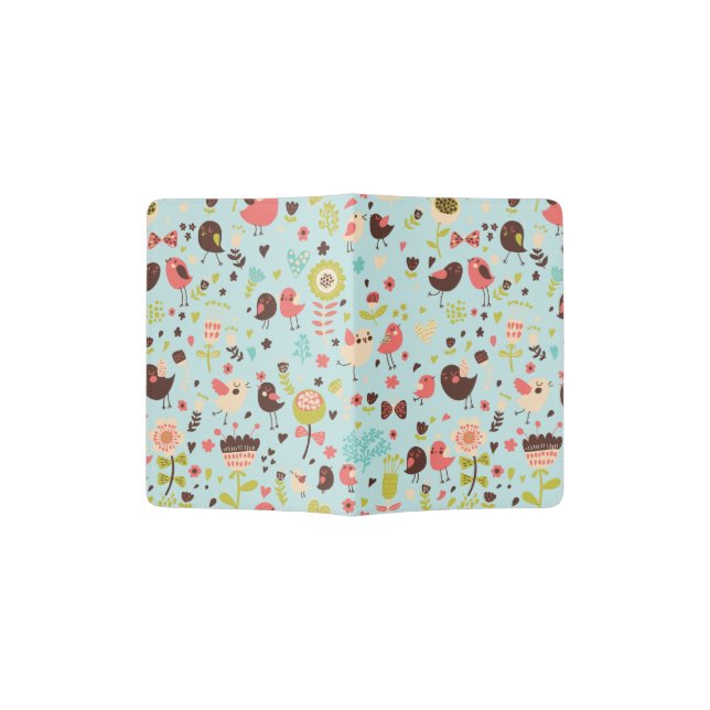 Cute Bird Pattern Four Passport Holder (Opened)
