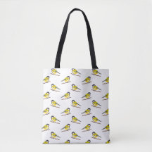 Cute Bird Pattern Of Yellow Great Tit Birds
