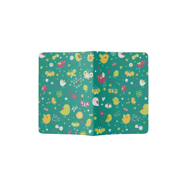 Cute Bird Pattern Three Passport Holder (Opened)