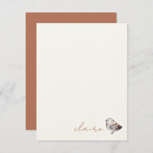 Cute Bird Personalized Note Card
