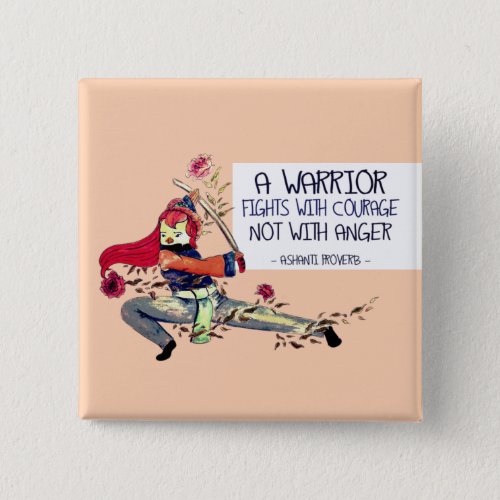Cute Bird Positive Quote on Strength and Courage Button
