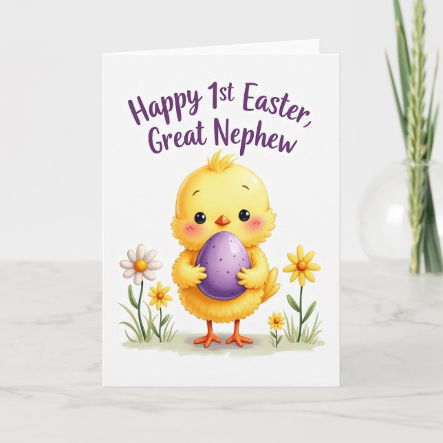 Cute Bird Purple Egg Card (Front)