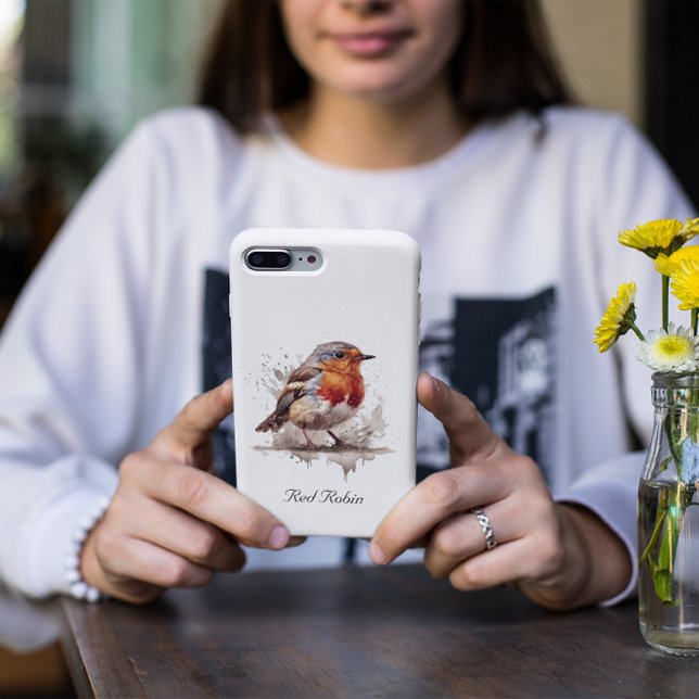 Cute bird red robin, customizable Case-Mate iPhone case (Creator Uploaded)