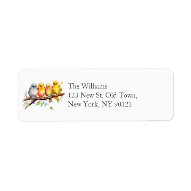 Cute Bird Return Address Label (Front)