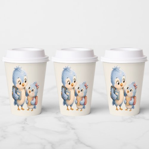 Cute Bird Siblings Paper Cup