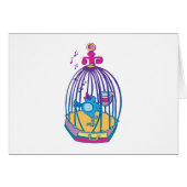 cute bird singing from cage (Front Horizontal)