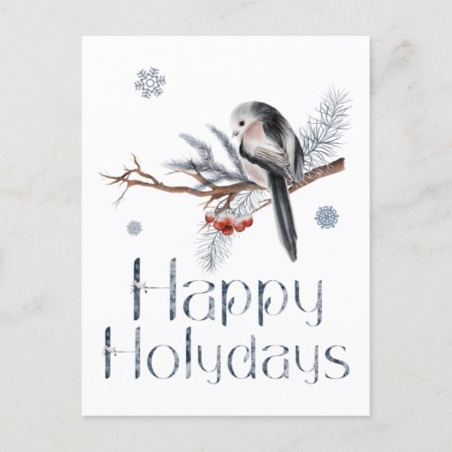 Cute Bird Sits On A Pine Branch Postcard