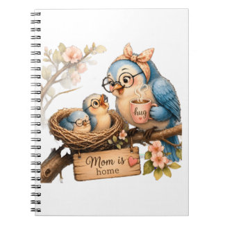 Cute Bird Spiral Photo Notebook Cozy Mom Gift Idea