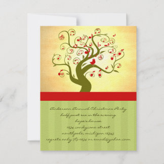 Cute Bird Swirl Tree Gifts and Invitations