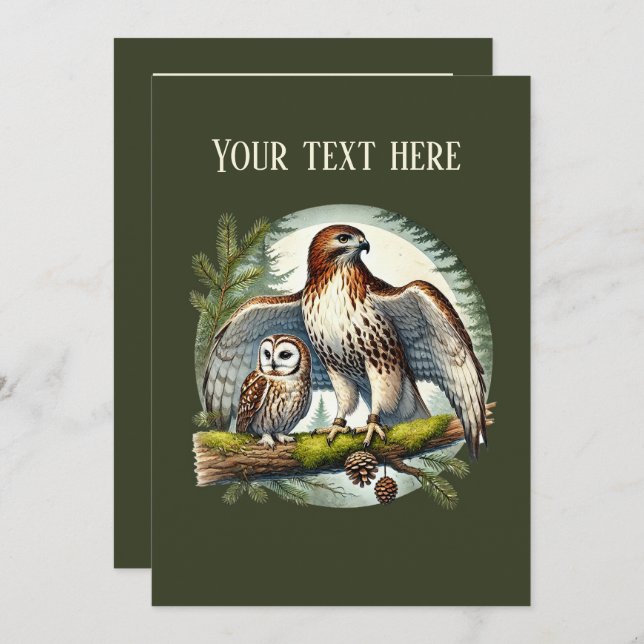 cute bird watching party invitation (Front/Back)