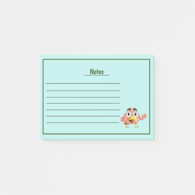 Cute Bird with Lines Notes (Front)