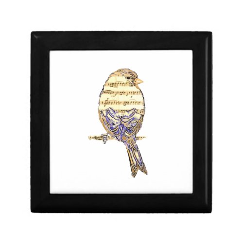 Cute Bird with Music Notes Customize  Gift Box