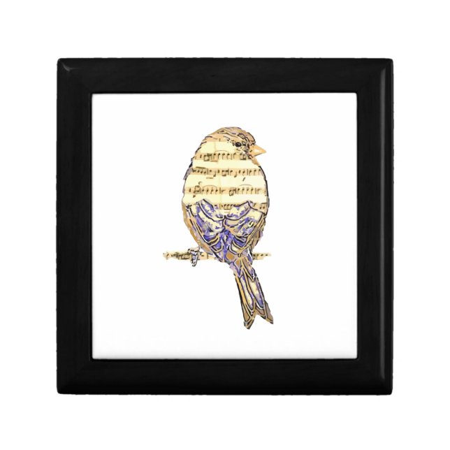 Cute Bird with Music Notes Customize  Gift Box (Front)