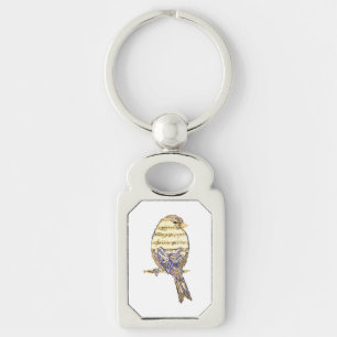 Cute Bird with Music Notes Customize Keychain