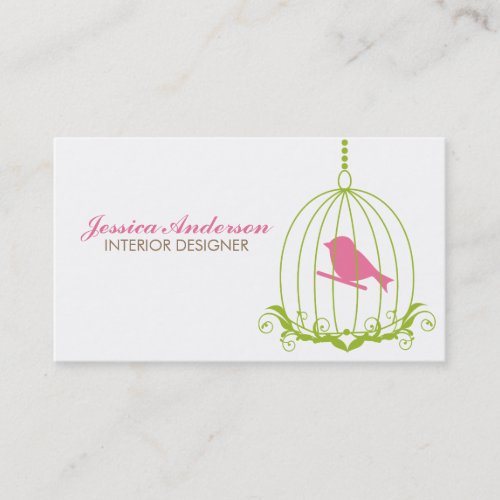 Pink Bird Business Cards