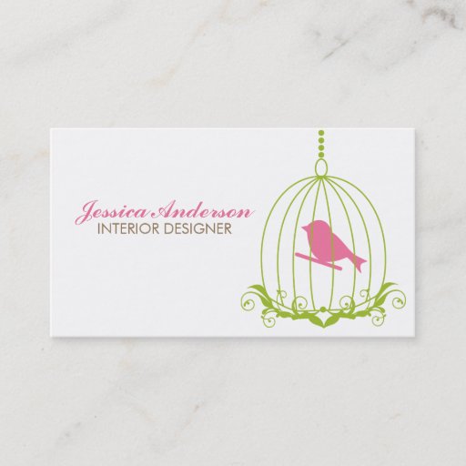 Customizable Pink Bird Business Cards